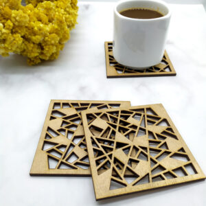 Ξύλινα Σουβέρ Lasercut (Τετράγωνο)