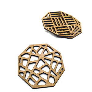 Ξύλινα Σουβέρ με Lasercut (Πολύγωνο) - Image 3