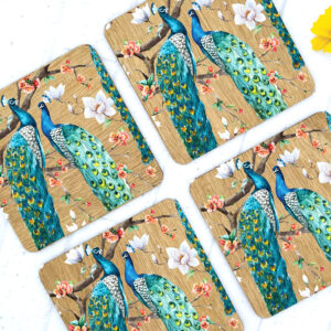 Ξύλινα Σουβέρ  "Peacock" - Image 3