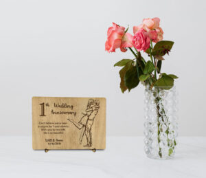 Ξύλινη Αναμνηστική Κάρτα "With you by my side..."