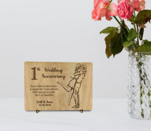 Ξύλινη Αναμνηστική Κάρτα "With you by my side..." - Image 2