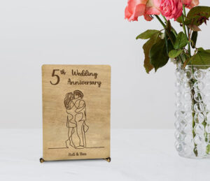 Ξύλινη Αναμνηστική Κάρτα "Wedding Anniversary" - Image 2