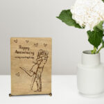 Ξύλινη Αναμνηστική Κάρτα "Happy Anniversary"