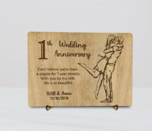 Ξύλινη Αναμνηστική Κάρτα "With you by my side..." - Image 3