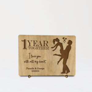 Ξύλινη Αναμνηστική Κάρτα "I love you with all my heart" - Image 3