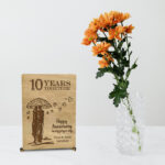 Ξύλινη Αναμνηστική Κάρτα "Love and Rain"