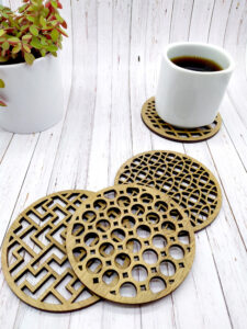 Ξύλινα Σουβέρ με Lasercut (Στρογγυλό) - Image 2