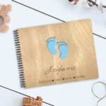 Ξύλινο Άλμπουμ Φωτογραφιών - Baby feet (Blue)