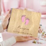 Ξύλινο Άλμπουμ Φωτογραφιών - Baby feet (Pink)