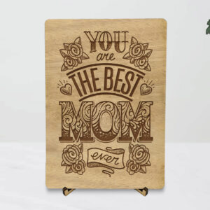 Ξύλινη Αναμνηστική Κάρτα - Best Mom ever