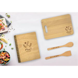 Πακέτο#9 - Ξύλινο Βιβλίο Συνταγών+Ξύλο Κοπής+Ξύλινες Κουτάλες
