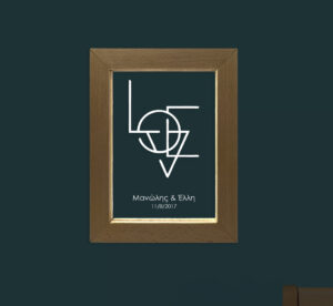 Επιτοίχια κορνίζα Led - LOVE