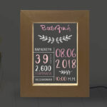 Επιτραπέζια κορνίζα Led - Γέννησης(Pink)