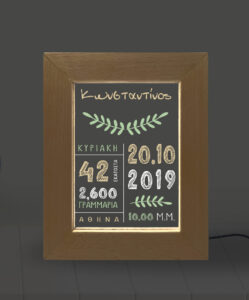 Επιτραπέζια κορνίζα Led - Γέννησης(Green)