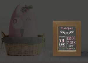 Επιτραπέζια κορνίζα Led - Γέννησης(Pink) - Image 3