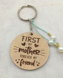 Ξύλινο Μπρελόκ - First my mother forever my friend