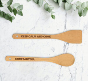 Σετ Κουτάλα & Σπάτουλα -Keep calm and cook (Δυνατότητα Προσωποποίησης)