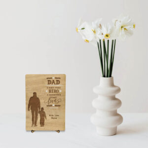 Ξύλινη Αναμνηστική Κάρτα - Πατέρας-Γιος(fd3) - Image 2