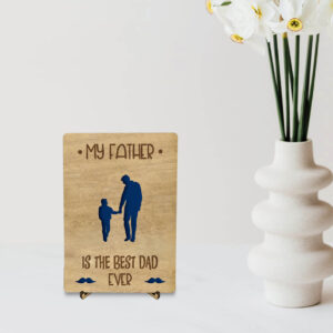 Ξύλινη Αναμνηστική Κάρτα - Best Dad Ever(fd1) - Image 2