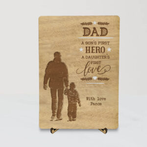 Ξύλινη Αναμνηστική Κάρτα - Πατέρας-Γιος(fd3)