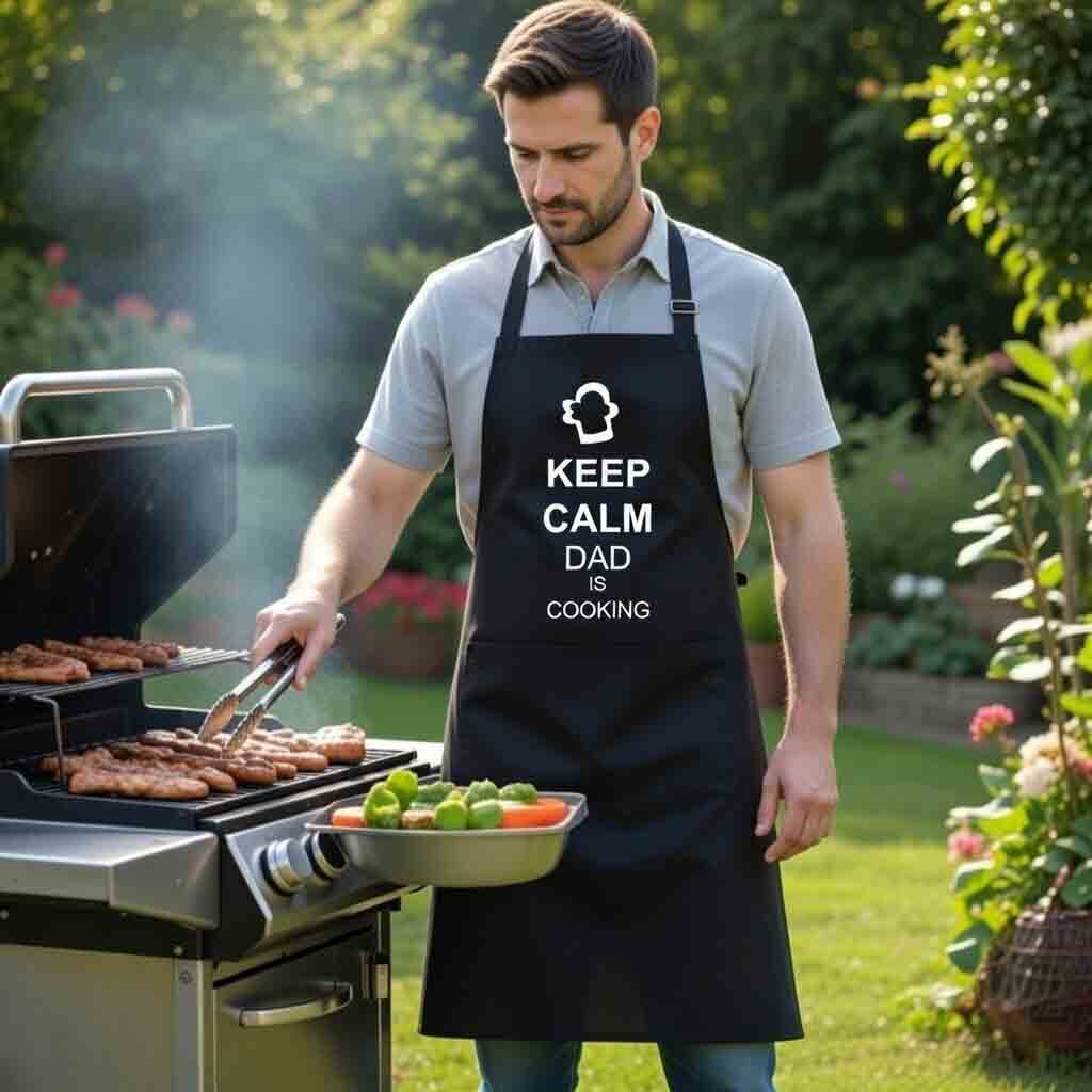 ποδιά μαγειρικής με σλόγκαν keep calm Ποδιά Μαγειρικής - Keep Calm DAD is cooking - Image 1