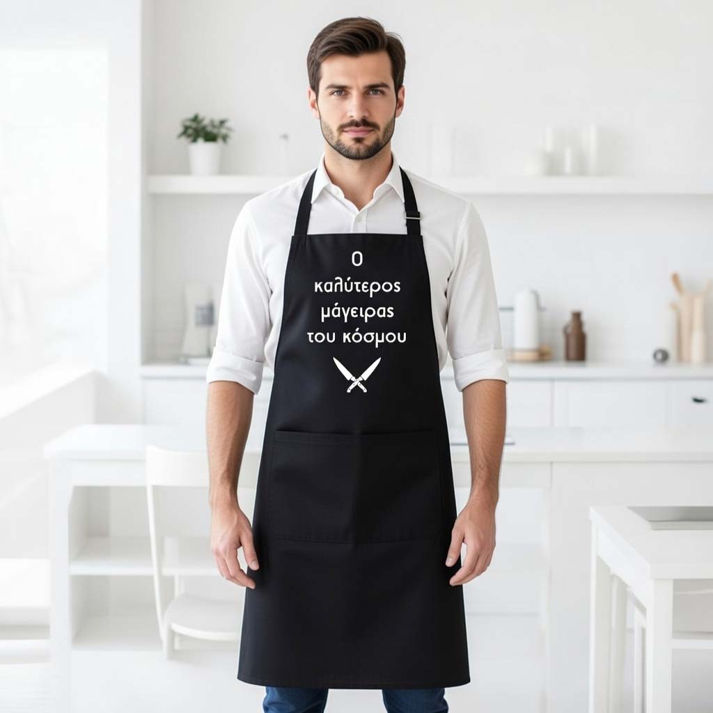 ποδιά μαγειρικής με σλόγκαν πατέρα Ποδιά Μαγειρικής -Ο καλύτερος Μάγειρας του κόσμου! - Image 1