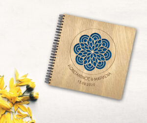 Ξύλινο βιβλίο ευχών - Blue Art - Image 2