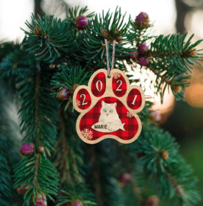 Ξύλινο Στολίδι - Γάτα (ch144) - Image 2