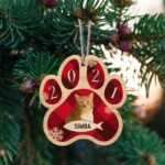 Ξύλινο Στολίδι - Γάτα (ch145)