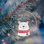 Plexiglass Στολίδι - Merry Christmas(bear)