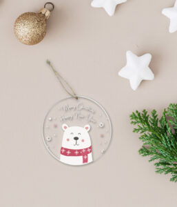Plexiglass Στολίδι - Merry Christmas(bear) - Image 2