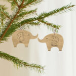 Ξύλινo Στολίδι - Ελεφαντάκια σετ των 2