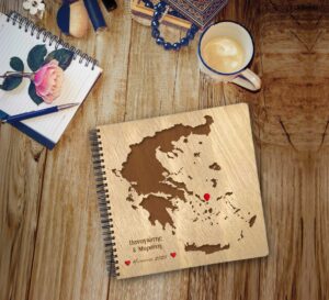 Ξύλινο Άλμπουμ Φωτογραφιών -Ταξίδι στην Ελλάδα (Red pin) - Image 2