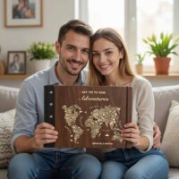 Ξύλινο Άλμπουμ Φωτογραφιών - World Map-Adventures (one size) - Image 2