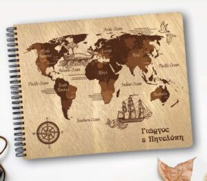 Ξύλινο Άλμπουμ Φωτογραφιών - World map