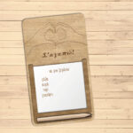 Ξύλινος μαγνήτης σημειώσεων ψυγείου  (CH195)