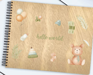 Ξύλινο Άλμπουμ Φωτογραφιών - Hello World - Image 3