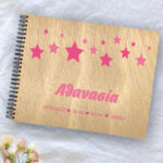 Ξύλινο Άλμπουμ Φωτογραφιών - Pink stars