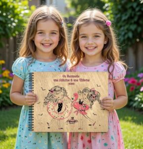 Ξύλινο Άλμπουμ Φωτογραφιών - Διακοπές (2 κορίτσια)