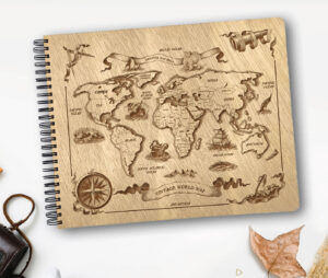 Ξύλινο Άλμπουμ Φωτογραφιών - Vintage map