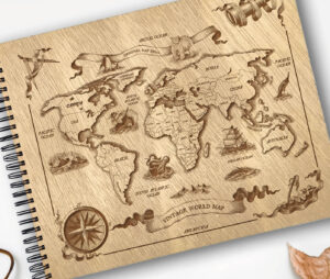 Ξύλινο Άλμπουμ Φωτογραφιών - Vintage map - Image 3