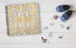 Ξύλινο Άλμπουμ Φωτογραφιών - Blue Flowers - Image 2