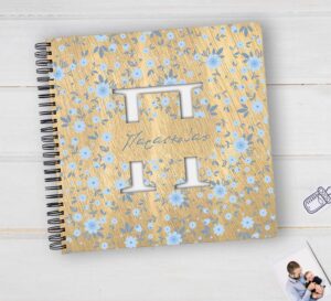 Ξύλινο Άλμπουμ Φωτογραφιών - Blue Flowers