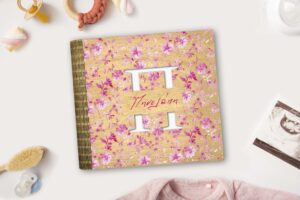 Ξύλινο Άλμπουμ Φωτογραφιών - Pink Flowers - Image 2