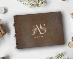 Ξύλινο Άλμπουμ Φωτογραφιών - Mονογράμματα (Flowers)