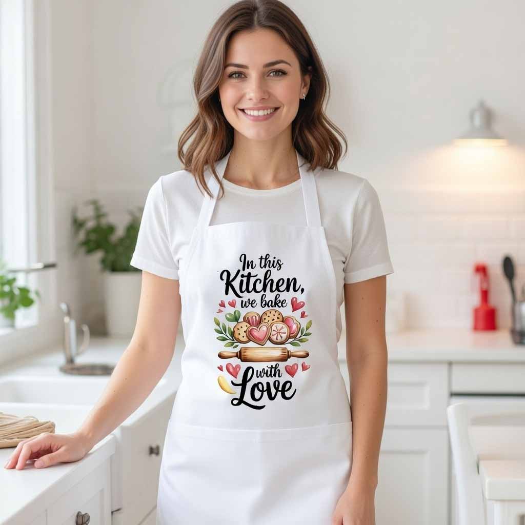 Ποδιά Μαγειρικής we bake with love (1) Ποδιά Μαγειρικής - Bake with love - Image 1